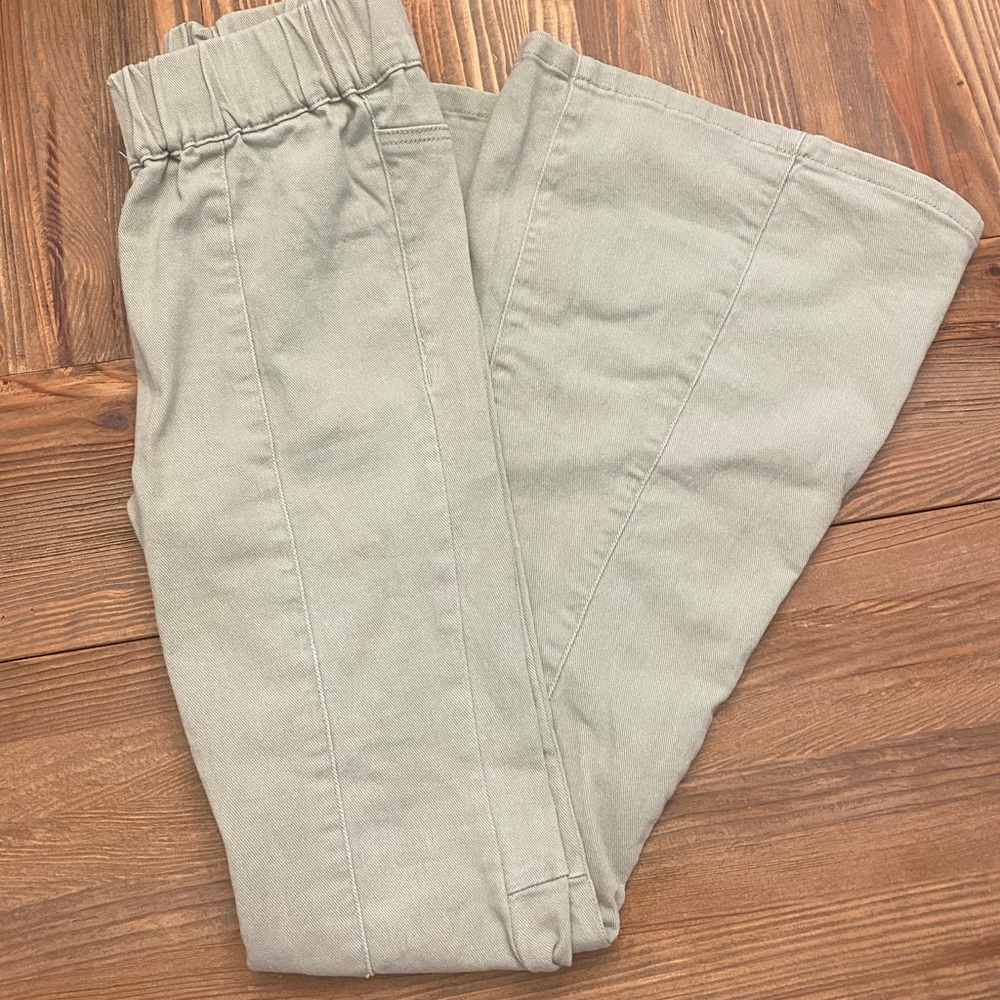 Wide Leg Sage Green Pants - Picture 3 of 6